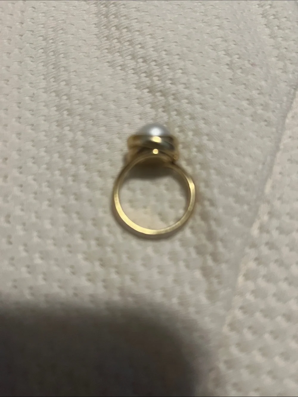 Gold Pearl Dome Statement Ring - Women Jewelry